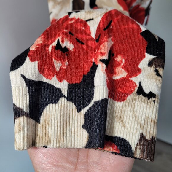 White House Black Market Red Floral Button Down Cardigan - XL - Picture 12 of 12